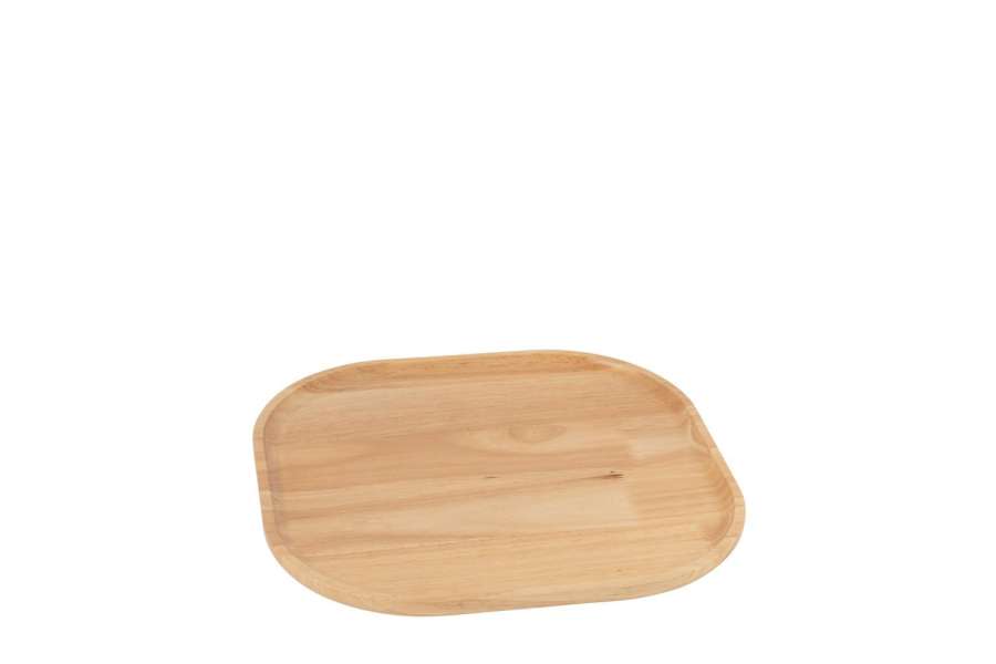 DECORATIVE TRAY  RUBBER WOOD NATURAL SMALL
