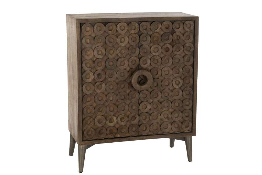 CABINET 2 DOORS MANGO WOOD/MDF BROWN