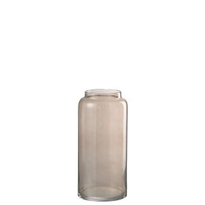 VASE STRAIGHT LONG GLASS AMBER SMALL