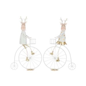 REINDEER BIKE IRON GOLD COLORED/WHITE ASSORTMENT OF 2