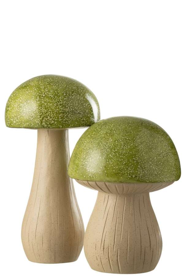 SET OF 2 MUSHROOMS OUTDOOR MGO GREEN