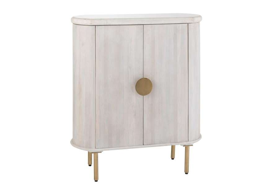 CABINET MARBLE TOP WOOD OFF-WHITE/GOLD