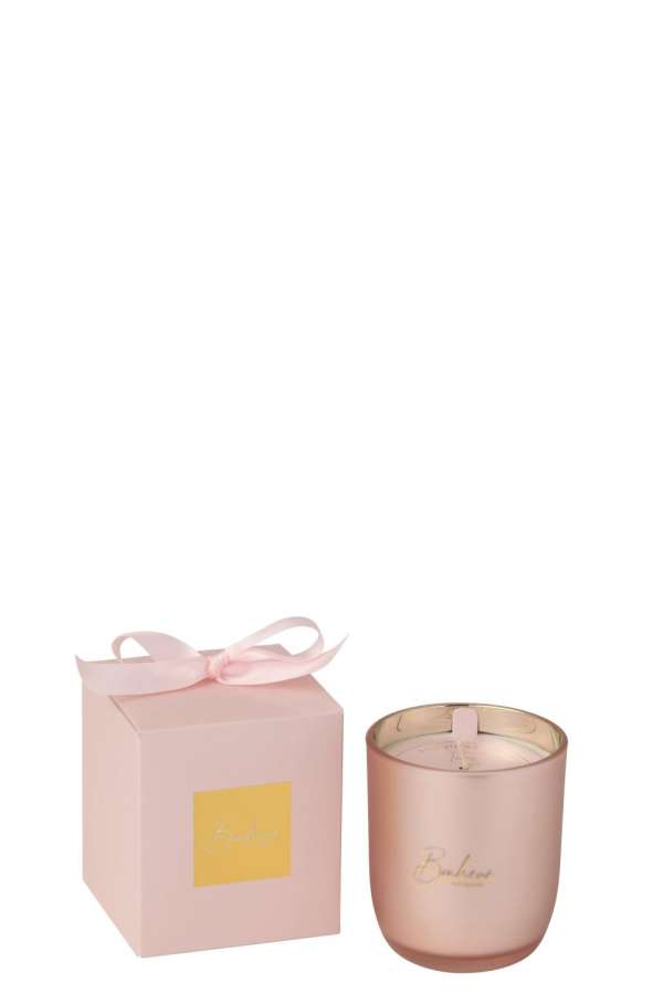 SCENTED CANDLE BONHEUR PINK SMALL-35HOURS