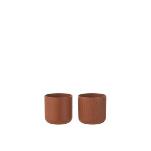 FLOWERPOT GEN CERAMIC BROWN EXTRA SMALL ASSORTMENT OF 2