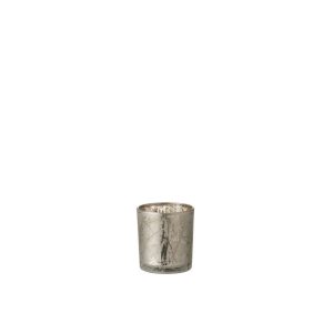 TEALIGHT HOLDER BRANCHES GLASS GREY SMALL