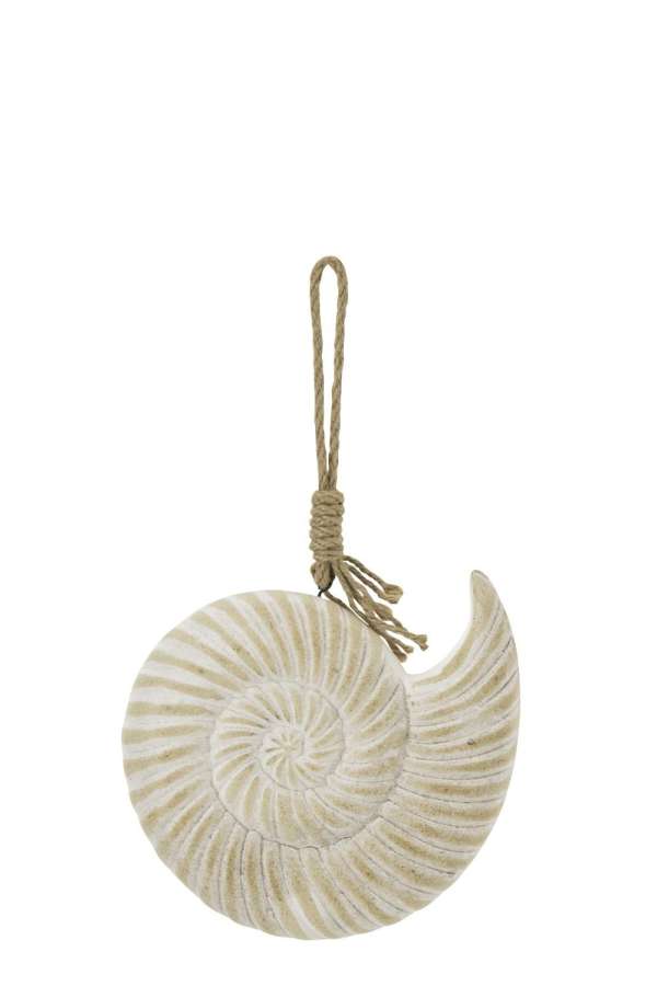 HANGER SHELL WHITEWASH MDF/ROPE NATURAL