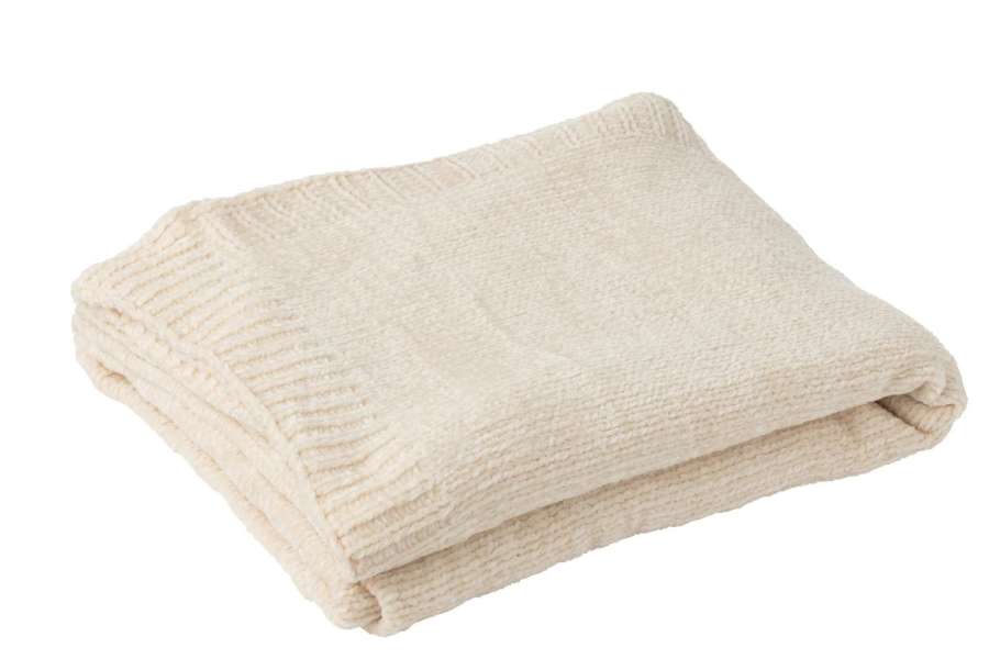 BLANKET CHENILLE POLYESTER ECRU