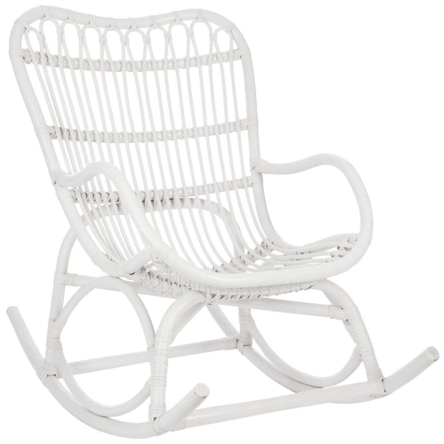 ROCKING CHAIR RATTAN WHITE