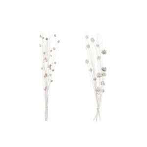 BRANCH PINE CONE DRY FLOWER WHITE ASSORTMENT OF 2