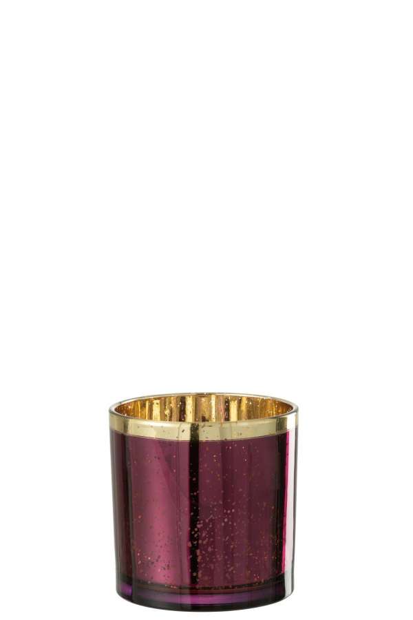 HURRICANE GOLD RIM GLASS BURGUNDY LARGE