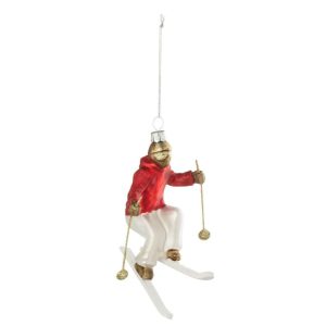 HANGER SKIER GLASS WHITE/RED