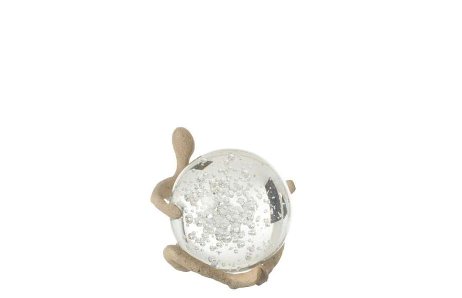 FIGURE BALL RESIN/CRYSTAL BEIGE