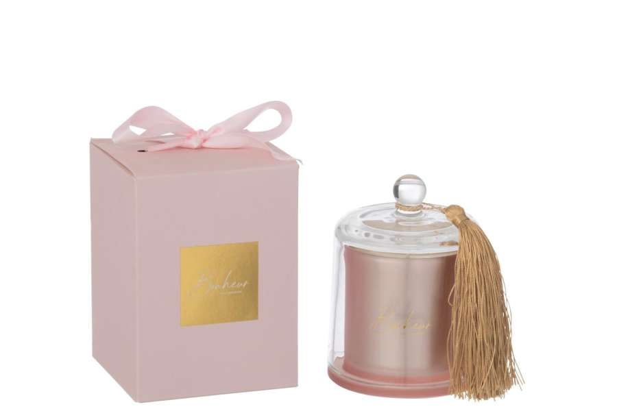 SCENTED CANDLE BELL BONHEUR PINK SMALL-30HOURS