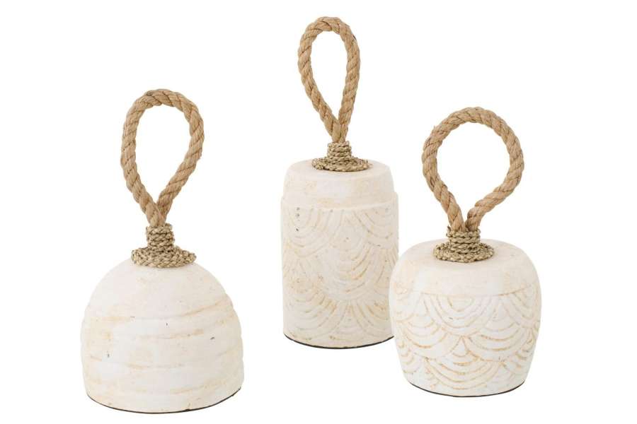 DOORSTOP TERRACOTTA WHITE ASSORTMENT OF 3