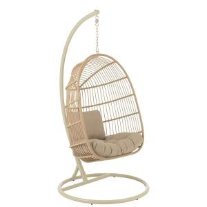 HANGING CHAIR EGGA STEEL/ROPE BEIGE
