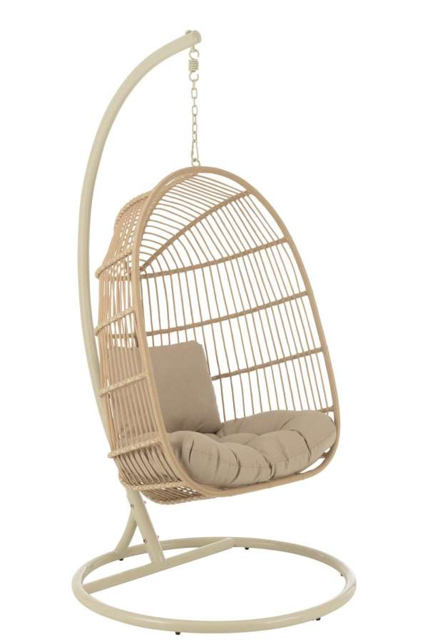 HANGING CHAIR EGGA STEEL/ROPE BEIGE