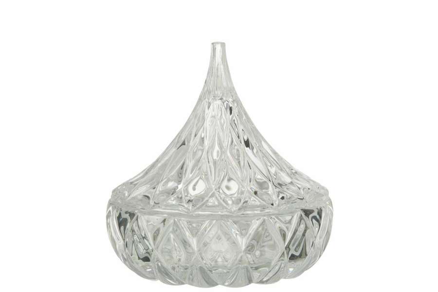 JAR POINTY CUT GLASS TRANSPARENT