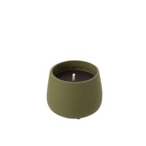 OUTDOOR CANDLE CYRA CEMENT GREEN SMALL-18 HOURS