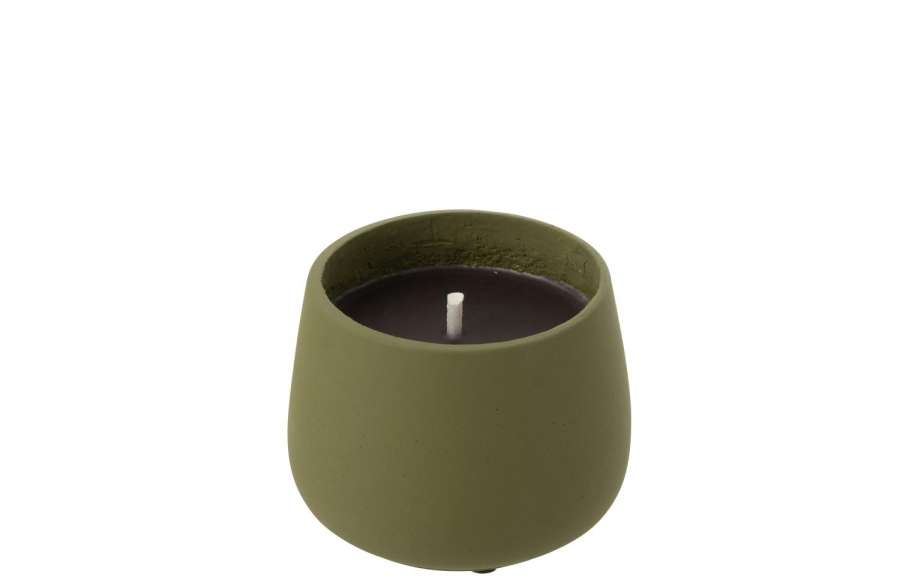OUTDOOR CANDLE CYRA CEMENT GREEN SMALL-18 HOURS