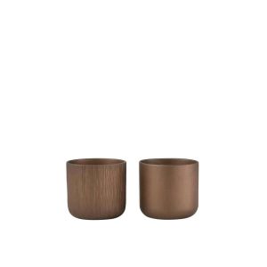 FLOWERPOT GEN CERAMIC GOLD/COPPER SMALL ASSORTMENT OF 2