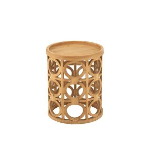 SIDE TABLE CARVING FIR WOOD/MDF NATURAL