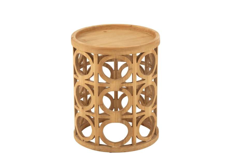 SIDE TABLE CARVING FIR WOOD/MDF NATURAL