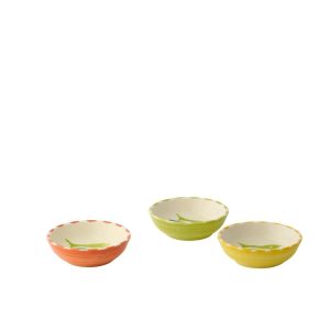 BOWL FISH CERAMIC MULTI SMALL ASSORTMENT OF 3