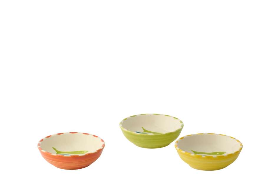 BOWL FISH CERAMIC MULTI SMALL ASSORTMENT OF 3