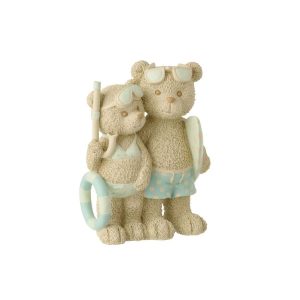 BEAR BEACH GIRL + BOY POLYRESIN BEIGE/LIGHT BLUE