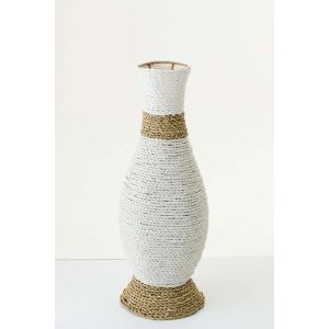VASE RAFFIA WHITE/NATURAL