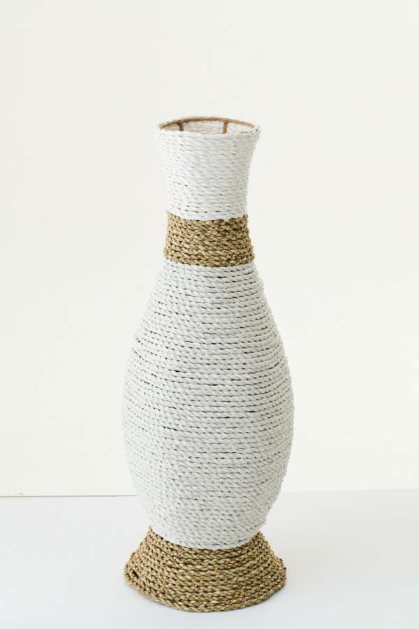 VASE RAFFIA WHITE/NATURAL