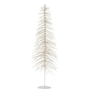 CHRISTMAS TREE DECO GLITTERS METAL/PLASTIC WHITE/SILVER LARGE