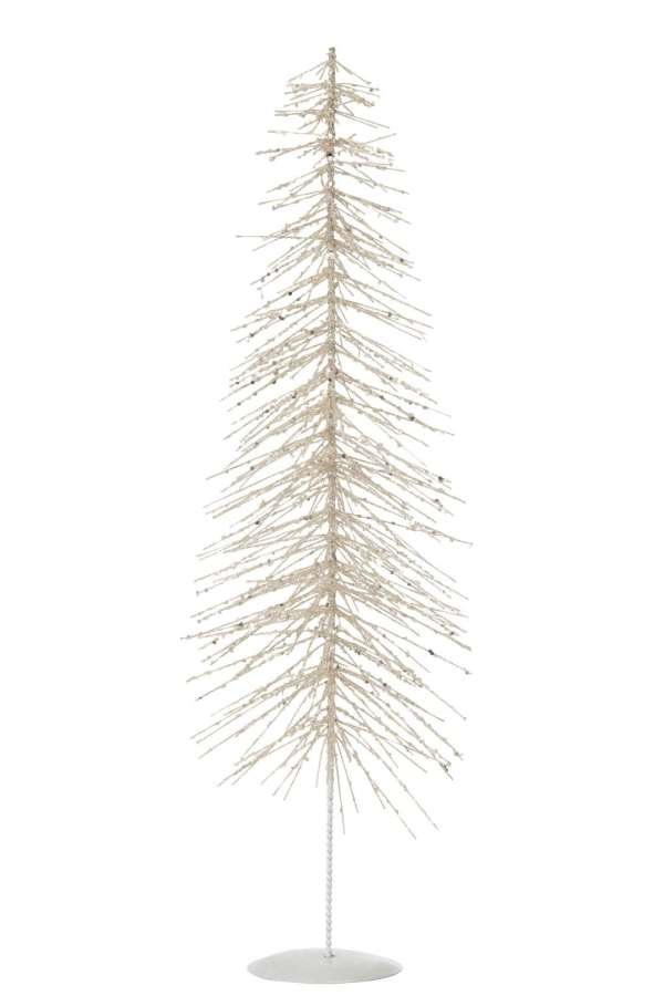 CHRISTMAS TREE DECO GLITTERS METAL/PLASTIC WHITE/SILVER LARGE