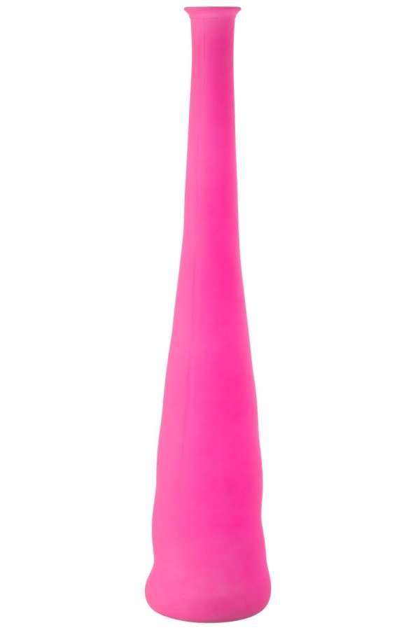 VASE BOTTLE GLASS NEON PINK LARGE