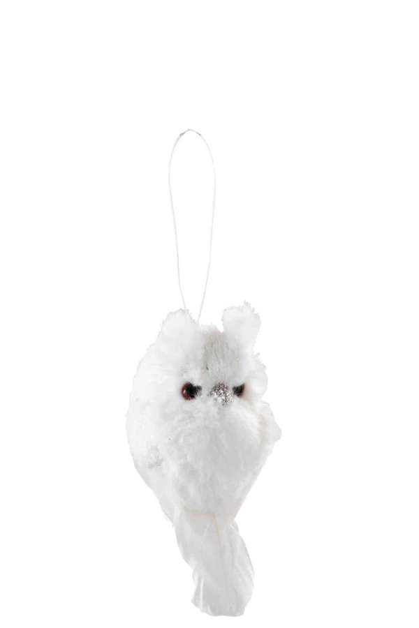 OWL HANGING PLUSH/FEATHERS WHITE