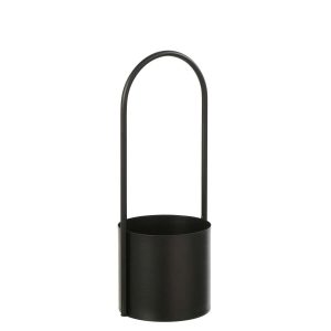 FLOWERPOT IRON BLACK LARGE