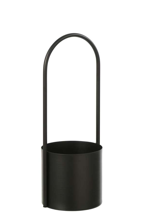 FLOWERPOT IRON BLACK LARGE