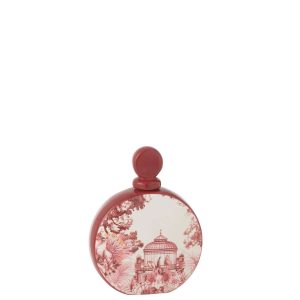 JAR FLASK MORIKO PORCELAIN RED/WHITE