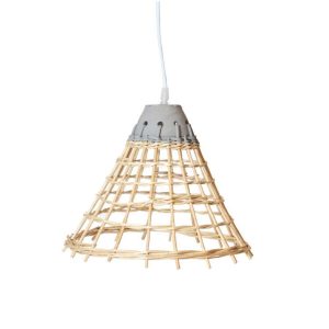 Rotting taklampe med betong i naturfarge  29 x 21 cm
