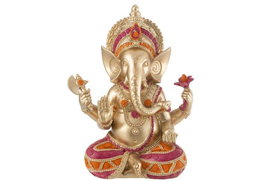 GANESHA SITTING RESIN MIX LARGE