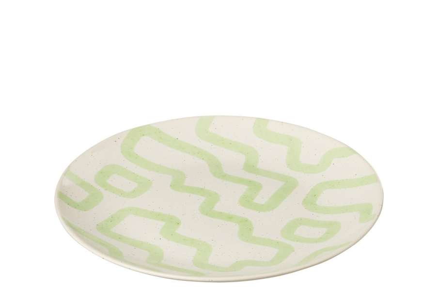 PLATE PATTERN PORCELAIN GREEN LARGE