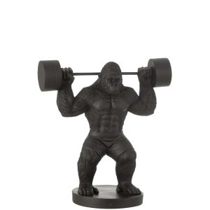 GORILLA WEIGHT LIFTING POLYRESIN BLACK LARGE