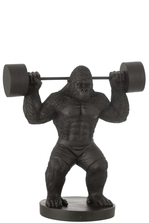 GORILLA WEIGHT LIFTING POLYRESIN BLACK LARGE