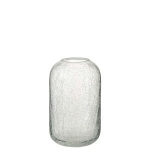 HURRICANE CRACKLE GLASS TRANSPARENT SMALL
