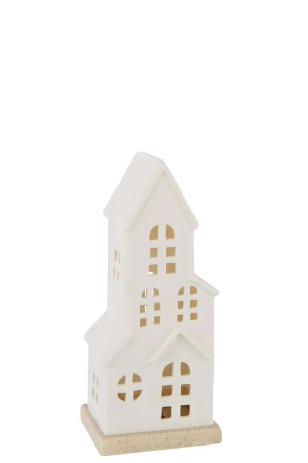 HOUSE LED 4 WINDOWS CLAY WHITE