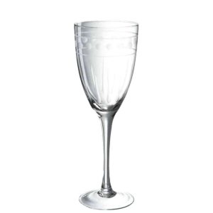 WINE GLASS BALL PATTERN GLASS TRANSPARENT LARGE 8X8X24CM