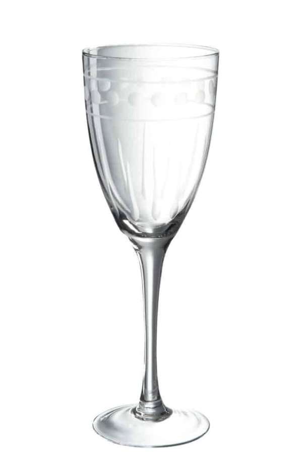 WINE GLASS BALL PATTERN GLASS TRANSPARENT LARGE 8X8X24CM