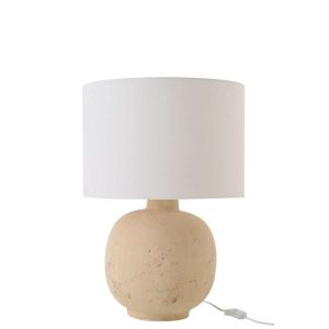 TABLE LAMP BALL CERAMIC BEIGE