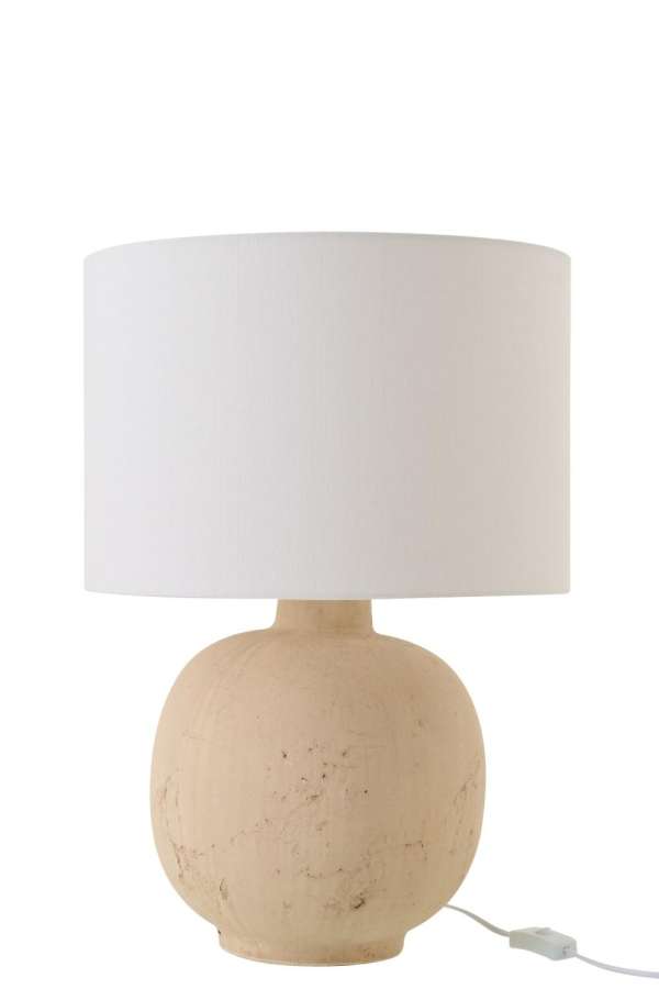 TABLE LAMP BALL CERAMIC BEIGE