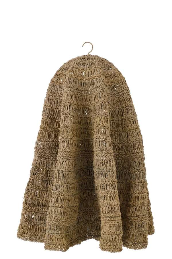 LAMP SHADE WOVEN LEAF NATURAL LARGE